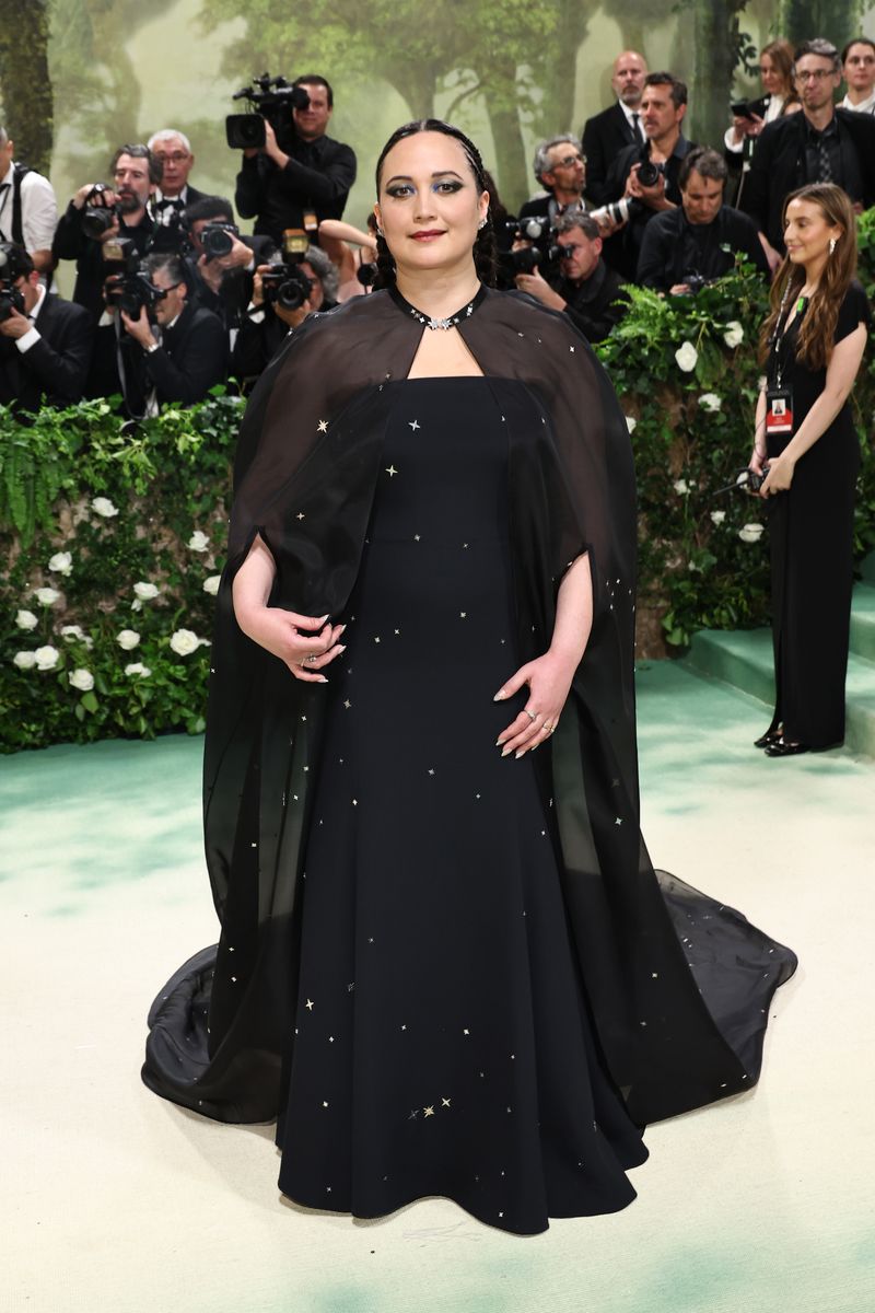 lily gladstone’s met gala dress features 500 embroidered silver stars
