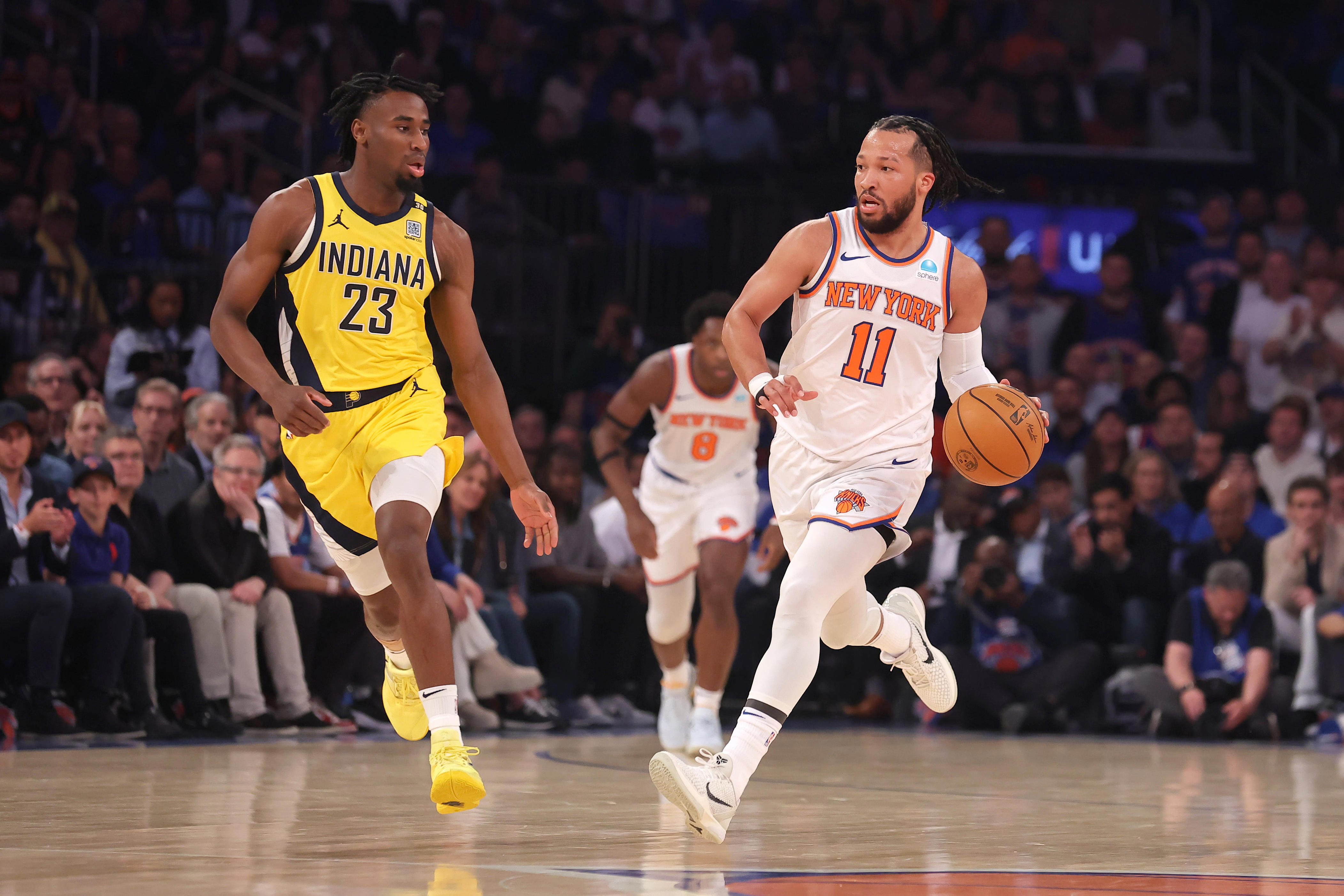 jalen brunson helps new york knicks rally for game 1 win over indiana pacers