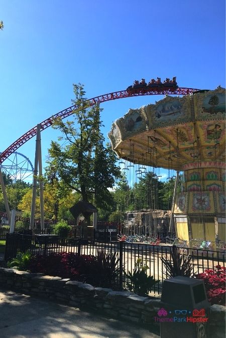Maverick Roller Coaster Cedar Point with Riders at the Top