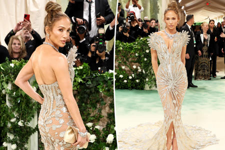 Jennifer Lopez shimmers in sheer gown and over 100 carats of diamonds on 2024 Met Gala red carpet<br><br>