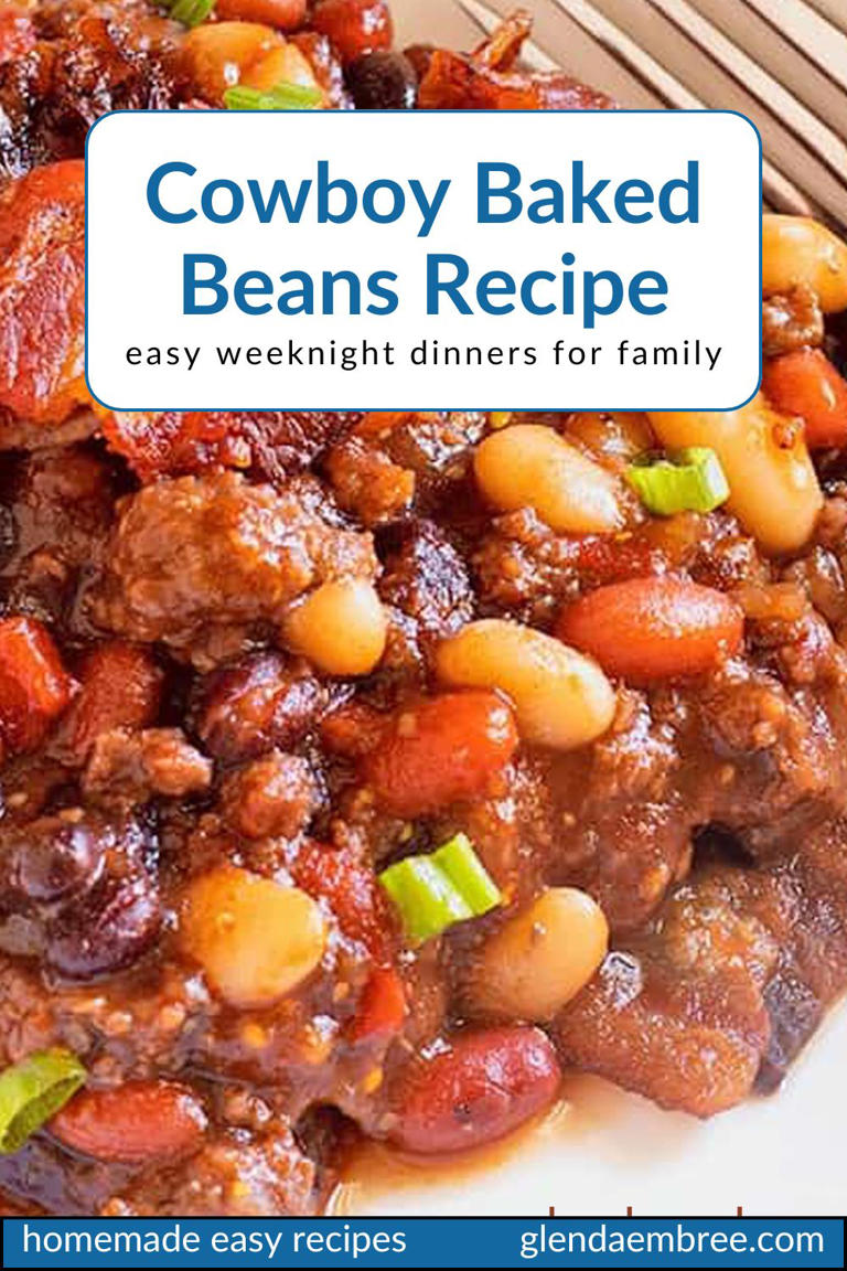 Cowboy Baked Beans with Hamburger & Bacon for Your Next Backyard Dinner ...