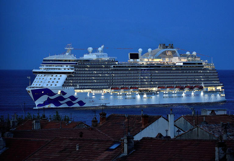 The passenger cruise ship Sky Princess arrives at the French Mediterranean port of Marseille. (Getty Images)