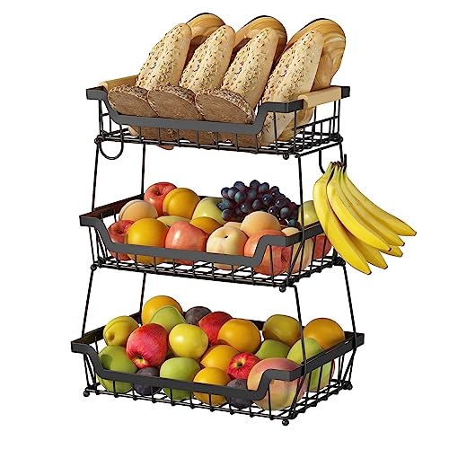 amazon, así podrás organizar las frutas y verduras en la cocina o en la mesa del comedor con este frutero de tres niveles