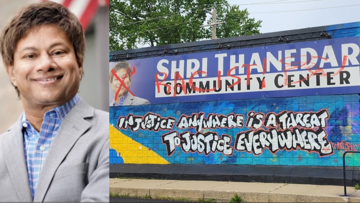 indian-american leader's community centre defaced with pro-palestine graffiti