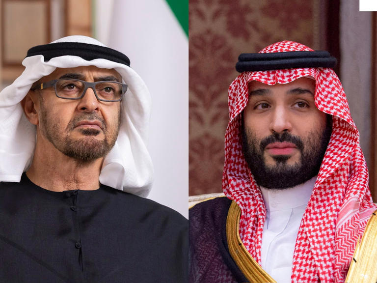 President Sheikh Mohamed, who is mourning Sheikh Tahnoon's death, received condolences from the Saudi Crown Prince. UAE Presidential Court / Reuters