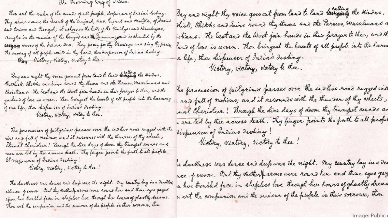 english translation of jana gana mana in rabindranath tagore’s handwriting leaves internet in awe