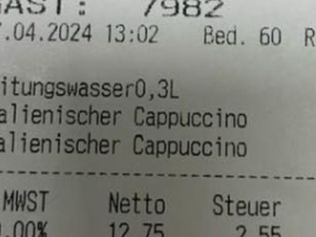 autobahn-cappuccino-rechnung in österreich zieht kunde die schuhe aus