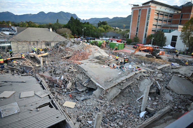 five killed and dozens buried by south africa building collapse
