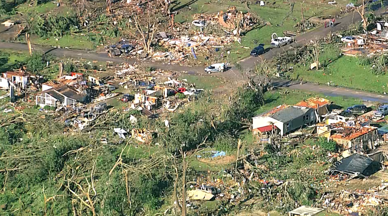 'Definite path of destruction': Sky 5 shows devastation left behind by ...