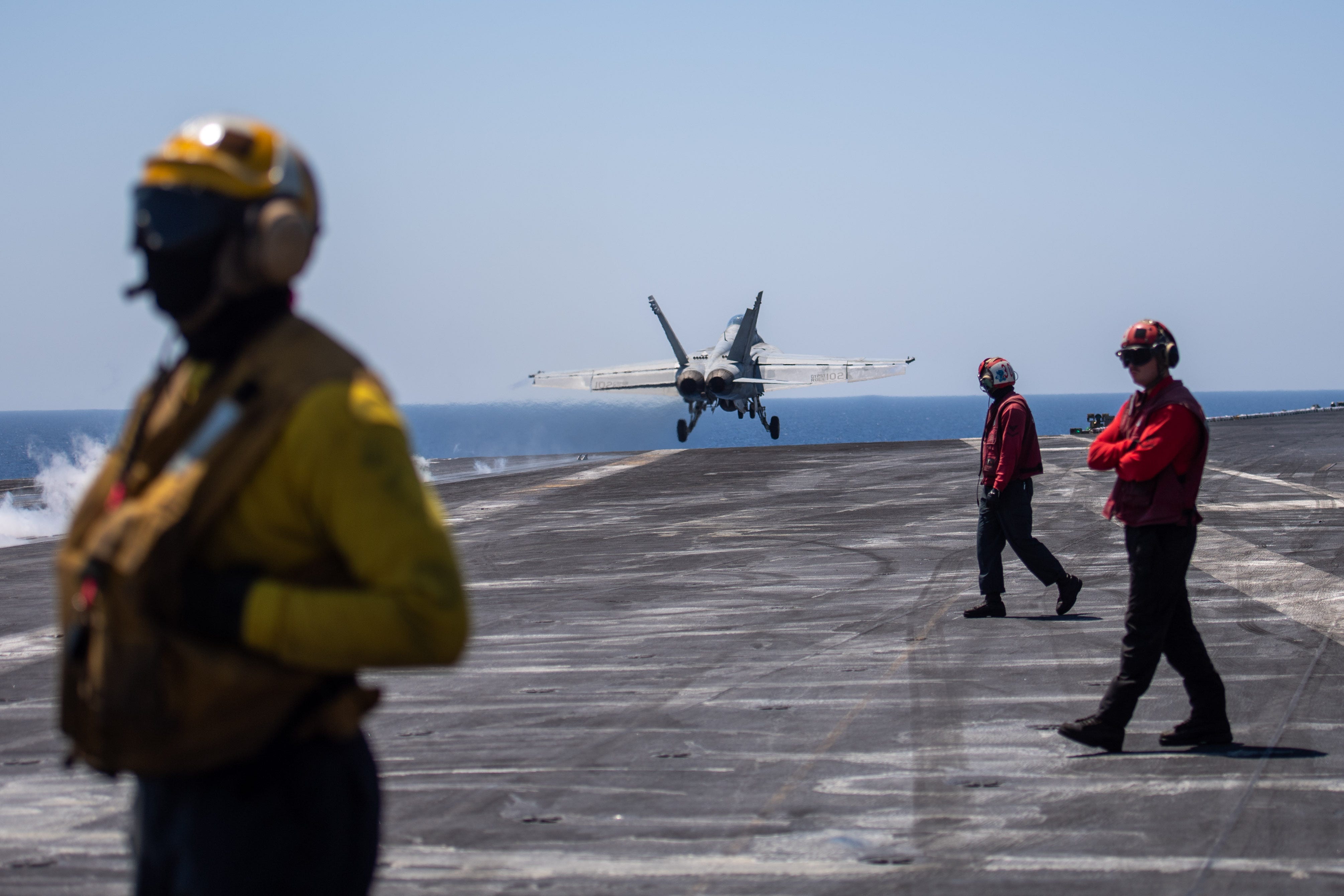 microsoft, a us navy aircraft carrier is rearmed and back in the red sea amid a houthi missile crisis with no end in sight