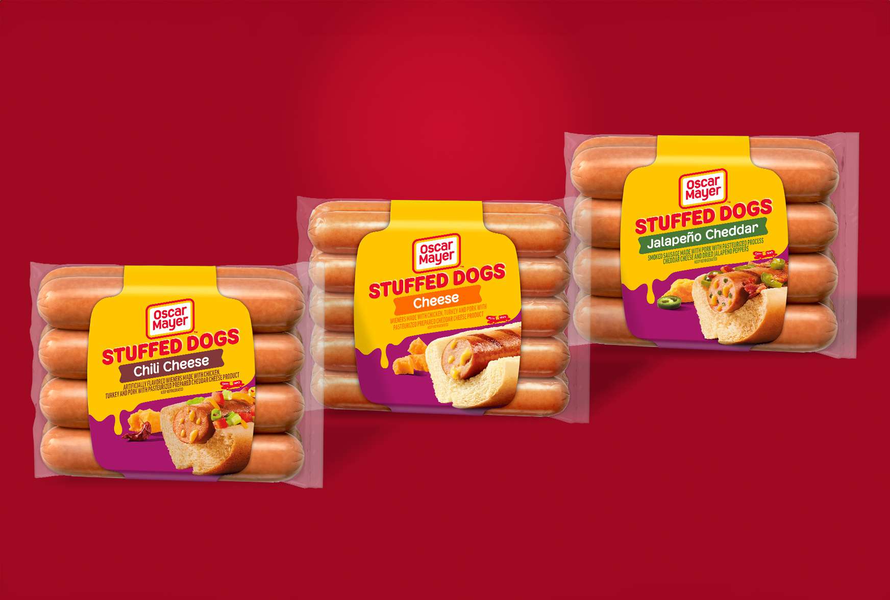 oscar mayer is dropping 3 flavors of stuffed hot dogs just in time for summer