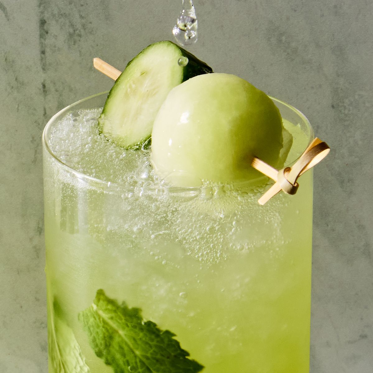 everyone will be green with envy when you drink our cucumber-melon mojito