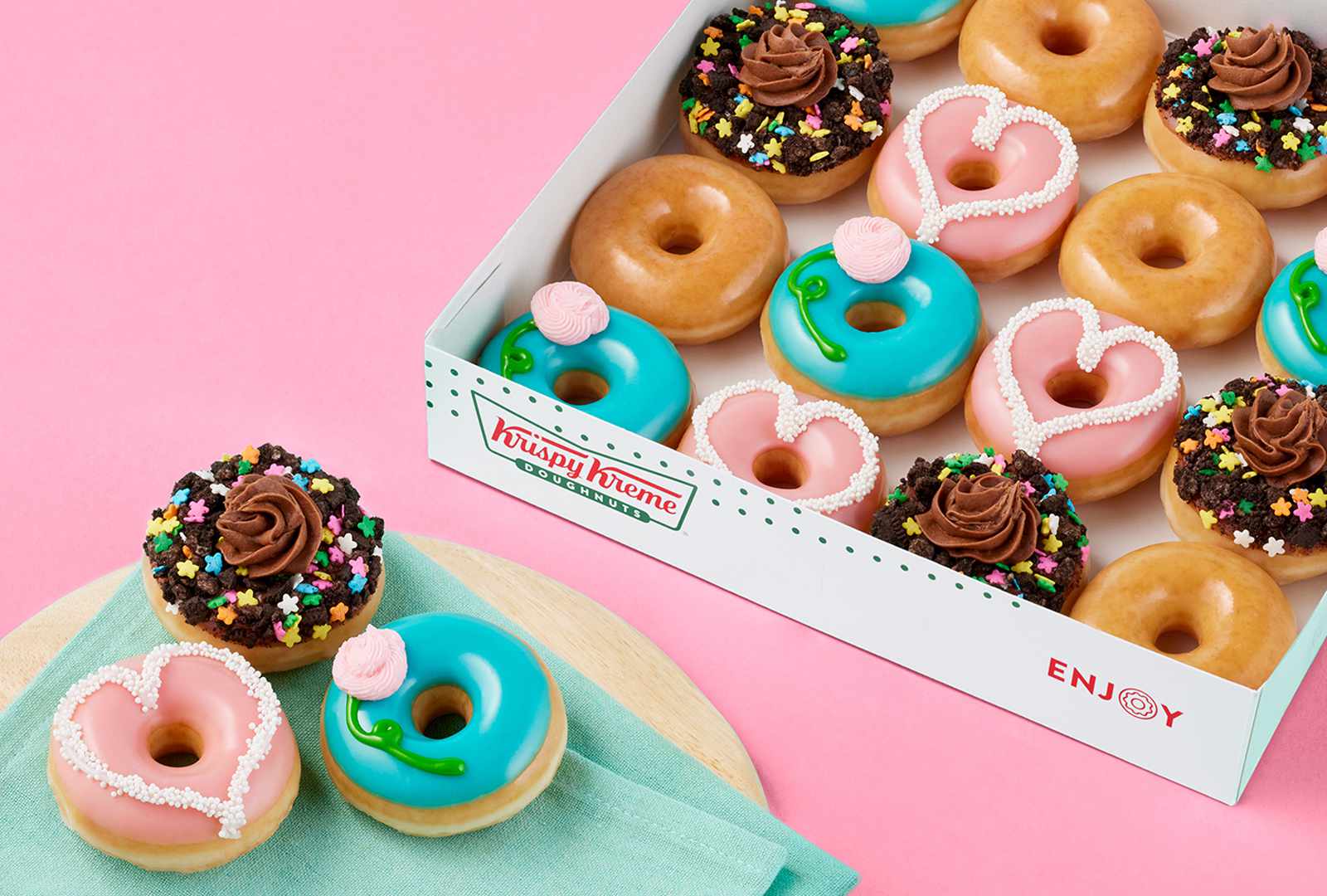krispy kreme’s ‘minis for mom’ collection includes 3 new doughnut flavors