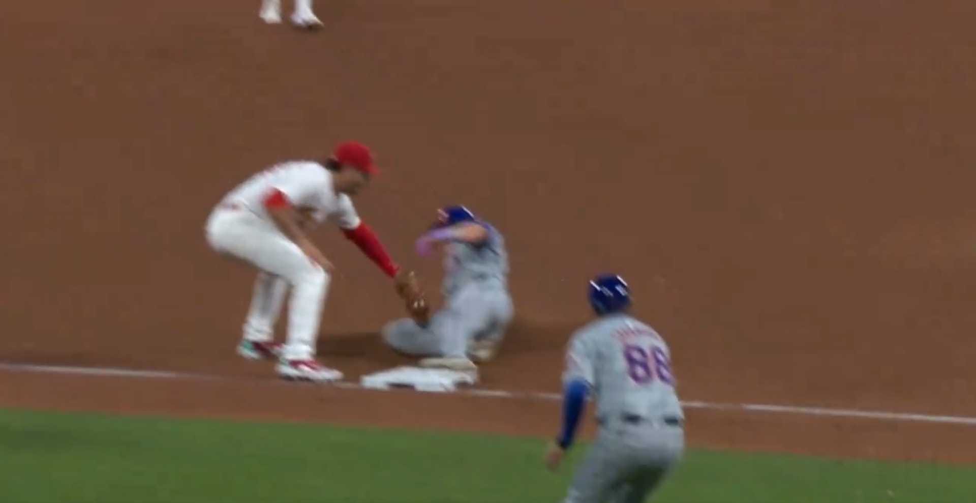 an umpire's terrible call on the mets' harrison bader somehow got confirmed after replay