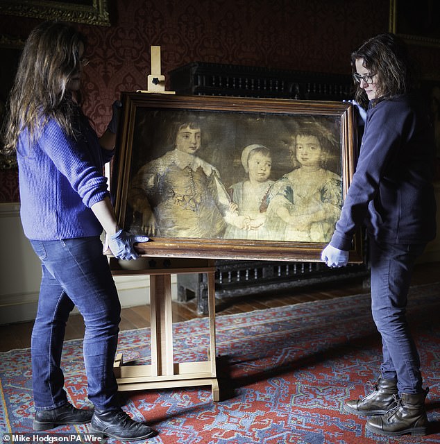 oil painting of charles i's children is actually an 18th century print