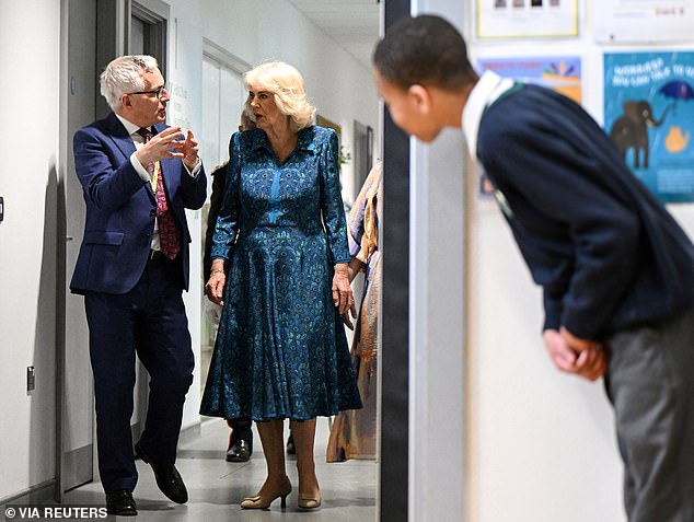 camilla opens new coronation library at a primary school in islington