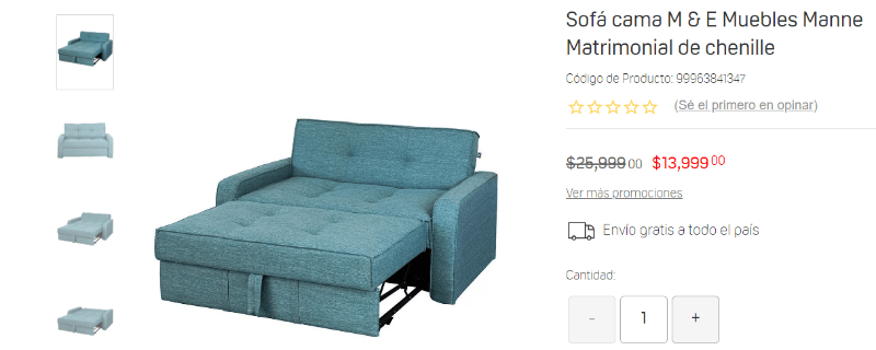 remate: sofá cama matrimonial casi a mitad de precio en suburbia y variedad de colores