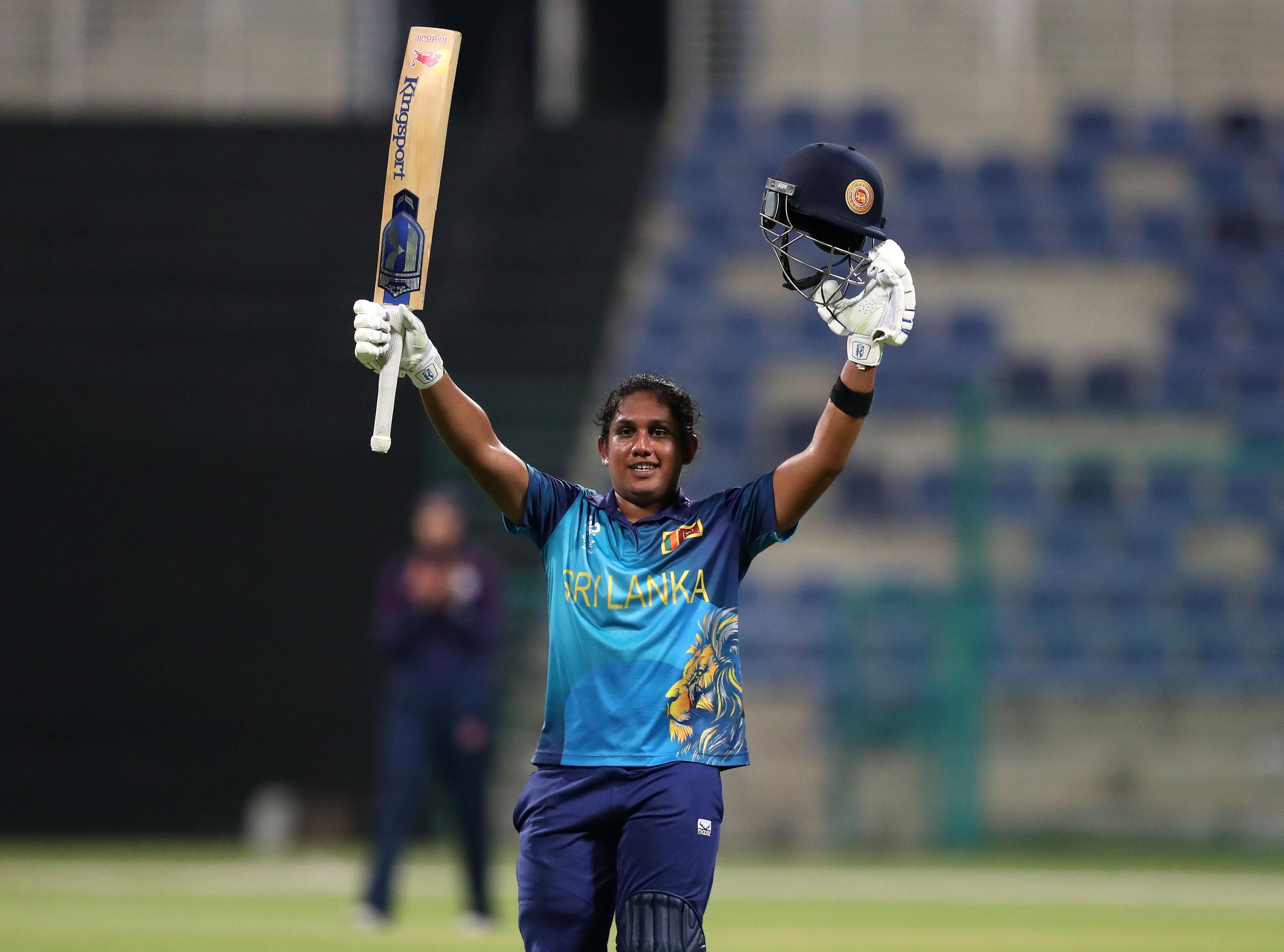 chamari athapaththu signs off on t20 world cup qualification in style with century