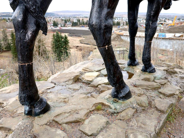 Cochrane's iconic Men of Vision statue vandalized, RCMP investigating