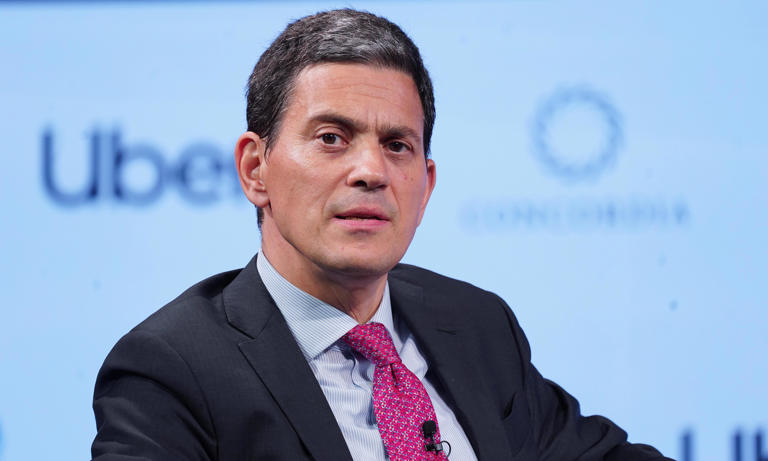 David Miliband said the UK’s downward path would get worse if Donald Trump was re-elected.