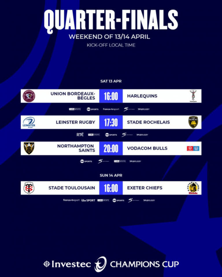 Leinster and La Rochelle confirmed for prime time Saturday showdown