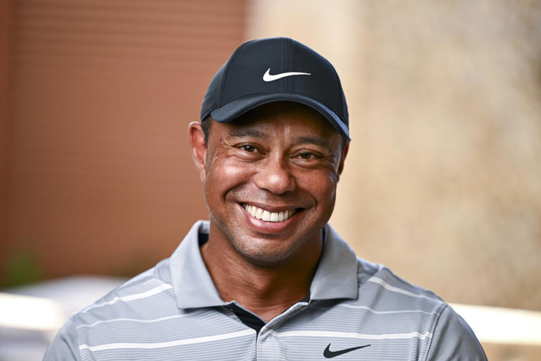 Tiger Woods during a press conference prior to the Hero World Challenge at Albany on Nov. 28, 2023 in Nassau, New Providence, Bahamas. (Photo by Tracy Wilcox/PGA TOUR via Getty Images)