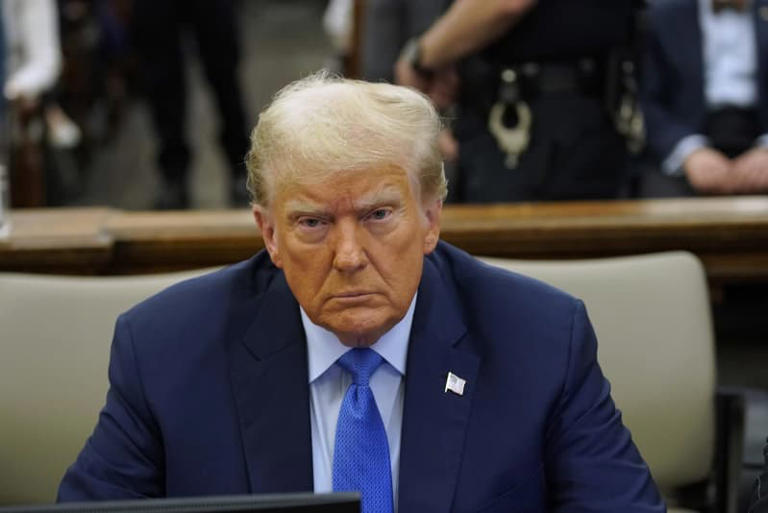 Former President Donald Trump sits in the courtroom during his civil fraud trial at New York State Supreme Court on Nov. 6, 2023, in New York City. - Eduardo Munoz/Pool/Getty Images North America/TNS