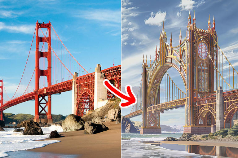 Here's What 14 Famous Landmarks Would Look Like If They Were Built In A Different Era