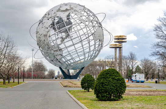 <p><span><span><span><span><span><span>The Unisphere, in Queens, New York City, was designed by American architect Gilmore David Clarke for the 1964-1965 New York World's Fair. At 140 feet tall, this large aluminum and stainless-steel globe symbolized the fair's theme, "Peace Through Understanding." The Unisphere represented a hope for a peaceful future, and the three rings encircling the globe symbolize the orbits of Yuri Gagarin, the first human in space, John Glenn, the first American to orbit the Earth, and Telstar, the first communication satellite.</span></span></span></span></span></span></p>  <p><span><span><span><span><span><span>In 2010, the Unisphere was renovated with a fresh coat of paint. The Unisphere remains a landmark in Flushing Meadows-Corona Park, attracting tourists and locals who come to admire its beauty and learn about its history.</span></span></span></span></span></span></p>
