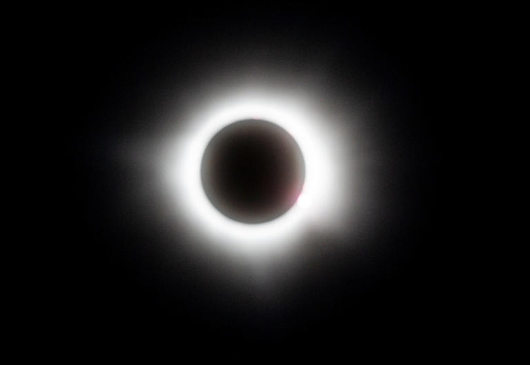 A total solar eclipse is seen in Mazatlán, Mexico on Monday, April 8, 2024.