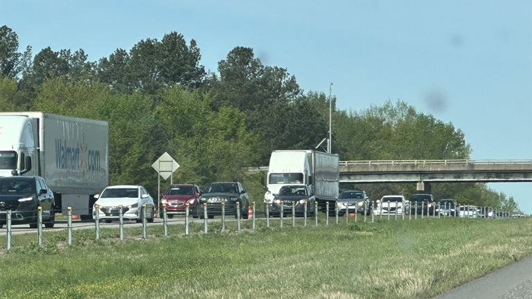 LIVE TRAFFIC: Traffic backed up on I-40 east of Alma