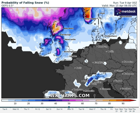 UK Cold Weather Maps Show Huge 547-mile Snow Bomb Covering Britain From ...