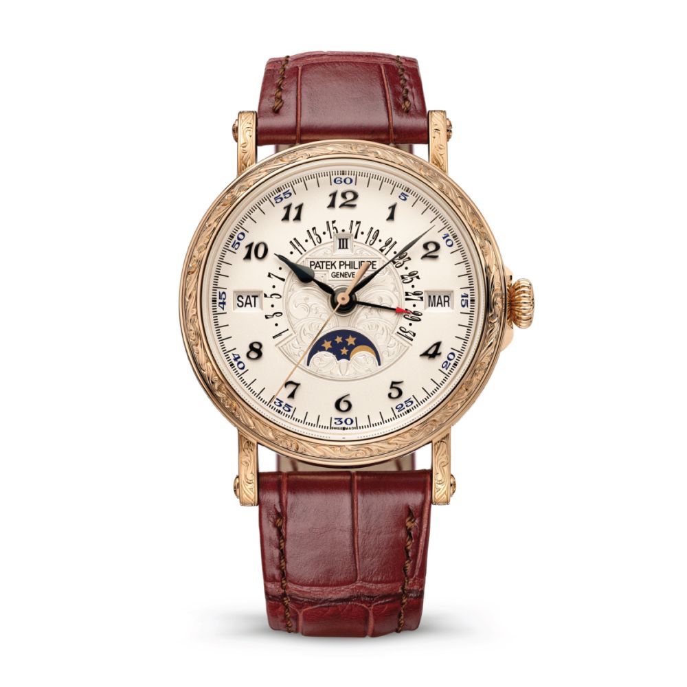 <p>In 1925, Patek Philippe released a gorgeous, highly engraved gold perpetual calendar humbly known as the 91975. That watch happened to be the world’s first perpetual calendar packed into a small case with lugs and strapped to the wrist — a “wrist watch” they eventually called it, a novel concept in 1925. Patek revived the spirit of the 91975 in the 2010s with the 5160, a watch that may look over the top in high-res digital images, but which (we can confirm) is surprisingly quiet and elegant in person. In fact, one of our staff writers unexpectedly fell into a stupor of horological love over the white gold 5160 upon first strapping it to his wrist.</p> <p>For 2024, Patek Philippe has brought the 5160 back again with a rose gold “gentleman’s case” featuring the original’s hinged caseback and a silvered opaline dial as elegantly laid out as any of Patek’s grand complications. Modern 5160s feature blackened Breguet numerals, a massive spade hour hand, and a red-tipped hand pointing to a retrograde date arc that pleasantly leaves room at the bottom of the dial for the traditionally styled moonphase aperture. This timepiece is part of Patek’s Rare Handcraft’s series.</p> <p><strong>Case size:</strong> 38 mm<br> <strong>Case material:</strong> Rose gold<br> <strong>Water resistance:</strong> 30 meters<br> <strong>Strap:</strong> Alligator leather<br> <strong>Movement:</strong> self-winding 26-330 S QR with perpetual calendar, moon phase, leap year, date, day, hour, minute, second<br> <strong>Price: </strong>$202,091</p>