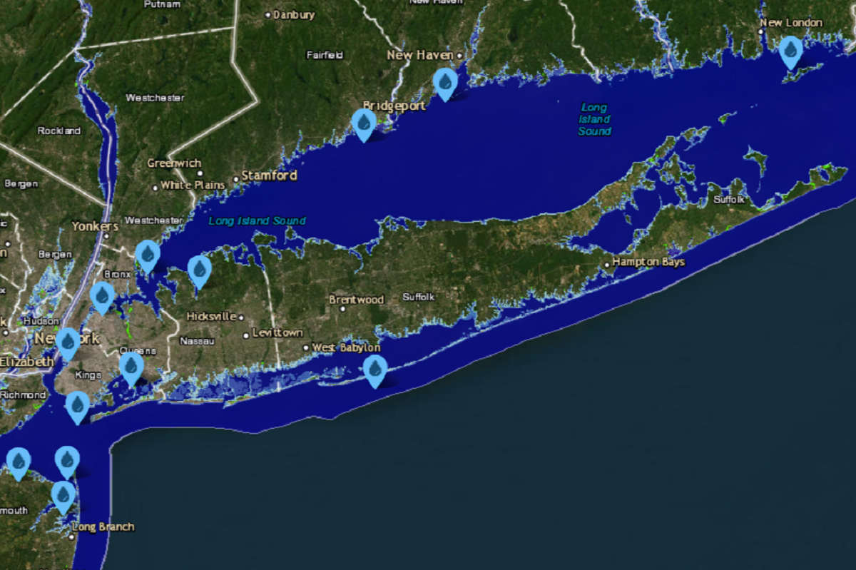 new york map shows where state will become underwater from sea level rise