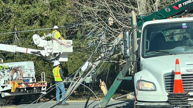 Route 22 In Gorham Reopened After Crash Snaps Utility Pole