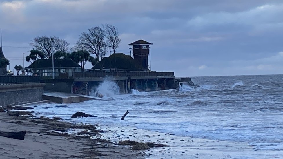 coastwatch hut partially collapses during storm