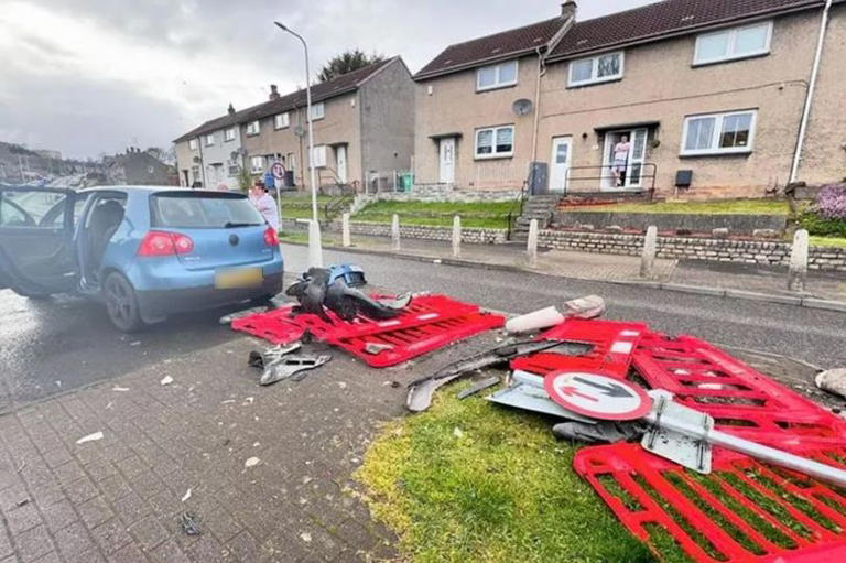 Trail of destruction in Scots town as woman rushed to hospital after ...