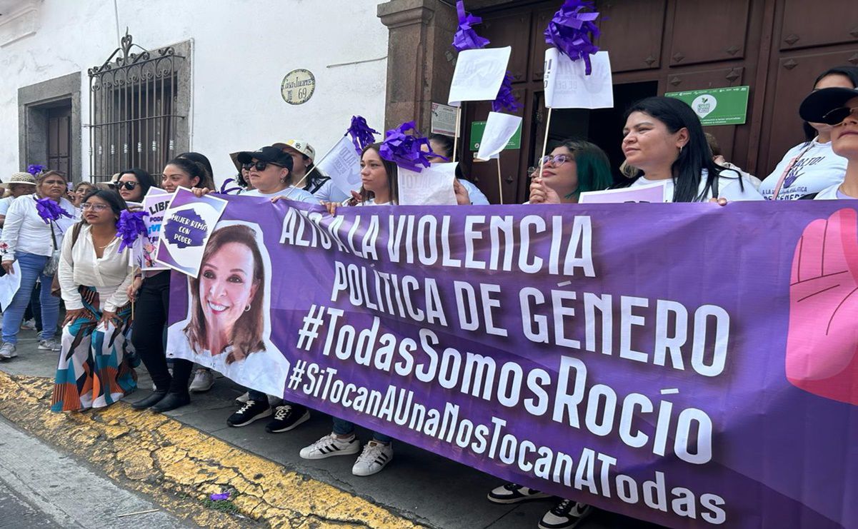 grupos feministas niegan apoyo a rocío nahle; simpatizantes marcharon en xalapa por presunta violencia política