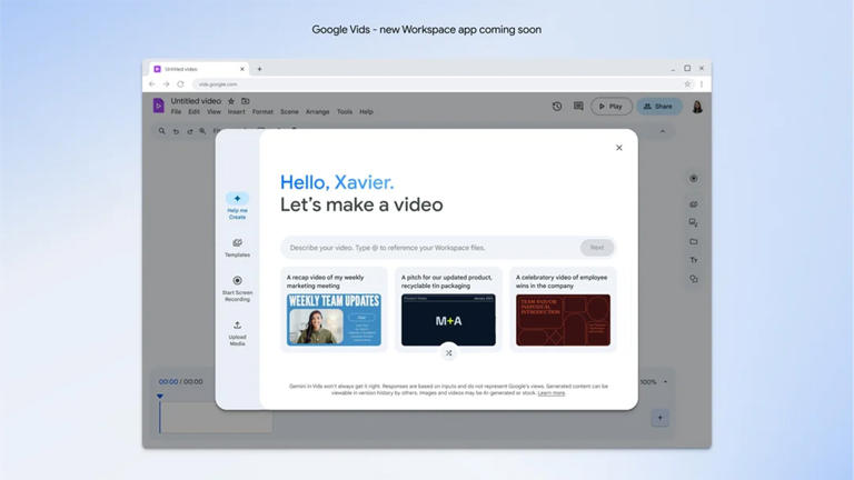 Google Vids Taps Gemini AI to Help You Create Work Presentations
