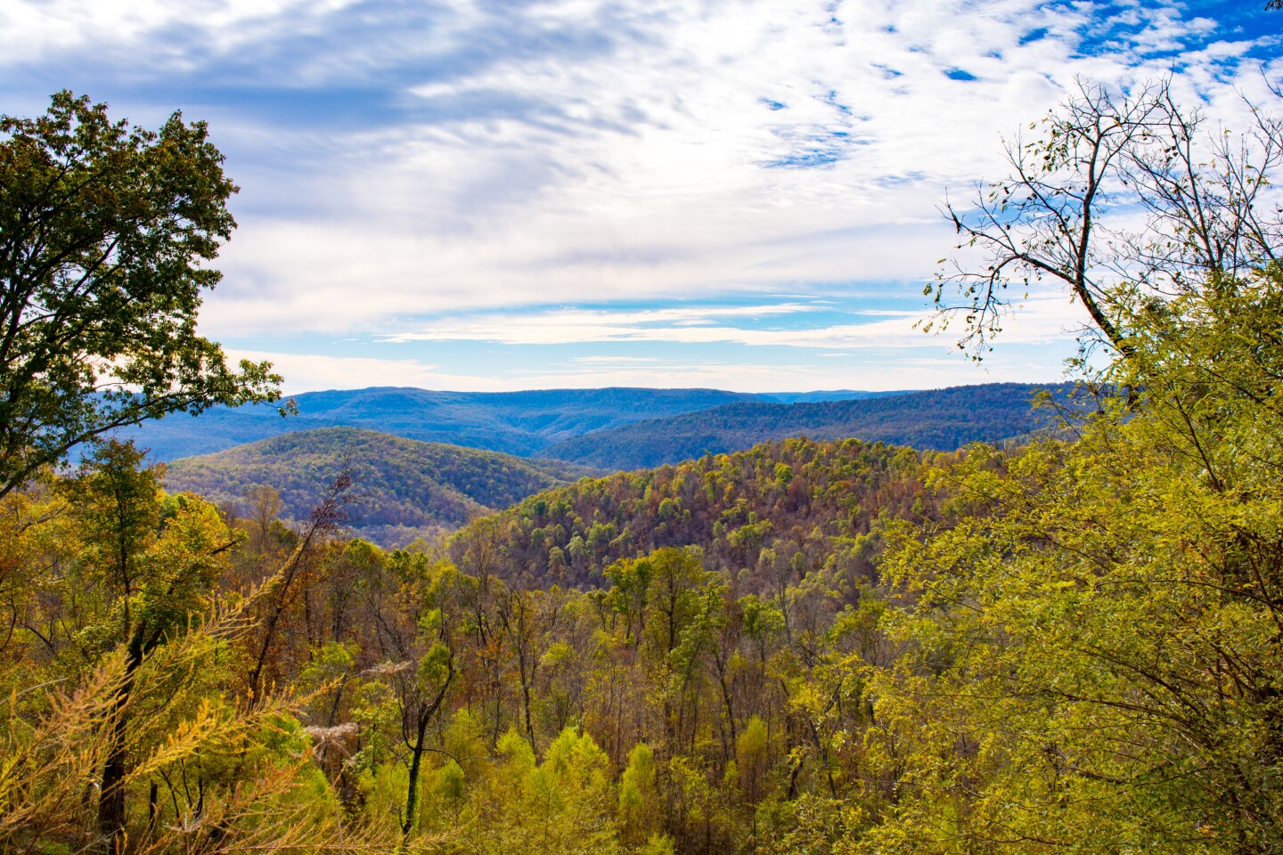 <h2>Ozark Highlands Trail, White Rock Mountain and Lake Fort Smith State Park</h2> <ul>   <li><b>Book now:</b> <a class="Link" href="https://whiterockmountain.com/lodge-cabins/" rel="noopener">White Rock Mountain Lodge and Cabins</a>; $133–223 per night</li>   <li><b>Book now:</b> <a class="Link" href="https://www.arkansasstateparks.com/parks/lake-fort-smith-state-park" rel="noopener">Lake Fort Smith State Park</a>; $155–$175 per night</li>  </ul> <p>Located in Northwest Arkansas, the 270-mile Ozark Highlands Trail is brimming with hiking opportunities that run through state parks and the Ozark National Forest. While the whole trail can be completed as a thru-hike over a few weeks, visitors can tackle a section or two and still see plenty of waterfalls, rivers, and forested trails.<br>Book a private cabin at <a class="Link" href="https://www.arkansasstateparks.com/parks/lake-fort-smith-state-park" rel="noopener">Lake Fort Smith State Park</a> (operated by the park), the trail’s starting point in Northwest Arkansas, and you can experience 17 miles of the trail before stopping at a private cabin at <a class="Link" href="https://whiterockmountain.com/lodge-cabins/" rel="noopener">White Rock Mountain Lodge and Cabins</a>, operated by White Rock Recreation Management. Both destinations are fully equipped with kitchens and private bathrooms, but you’ll have to bring your own linens to White Rock Mountain. (Note: You’ll need to arrange your own transportation back to the starting trailhead.)</p>