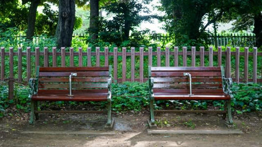 日本ではよく見かける真ん中に仕切りがあるベンチ。寝そべることができないこのベンチも、実は「意地悪ベンチ」のひとつ。海外では、あまり見かけないとか