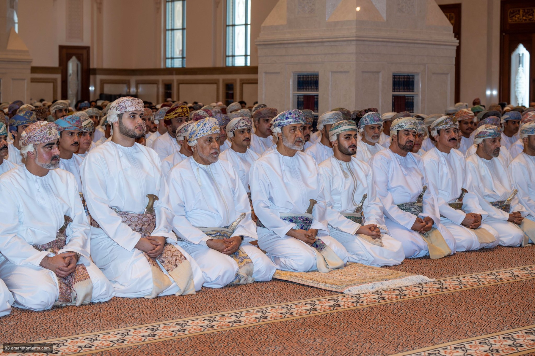 his majesty sultan haitham leads eid prayers
