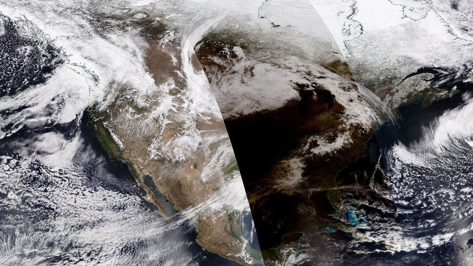 así son las impresionantes imágenes del eclipse solar captadas por satélites como los de elon musk