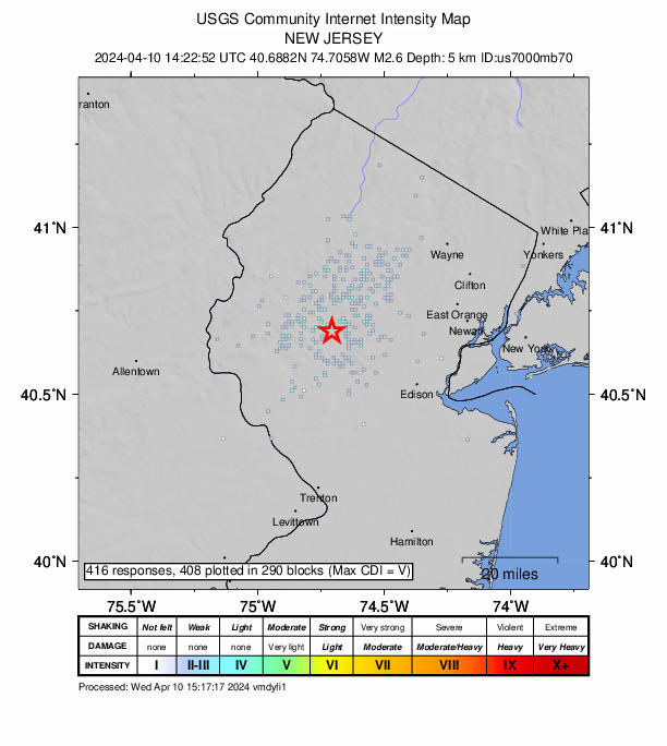 Earthquake aftershock rocks New Jersey town nearly one week after 4.8 ...