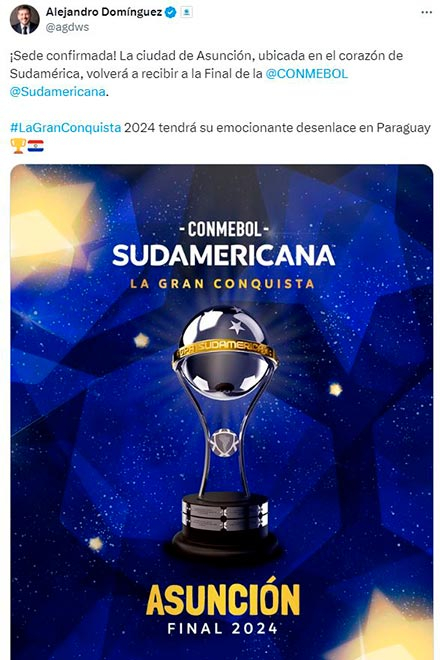 ¡oficial! conmebol anunció sede de la final de la copa sudamericana 2024