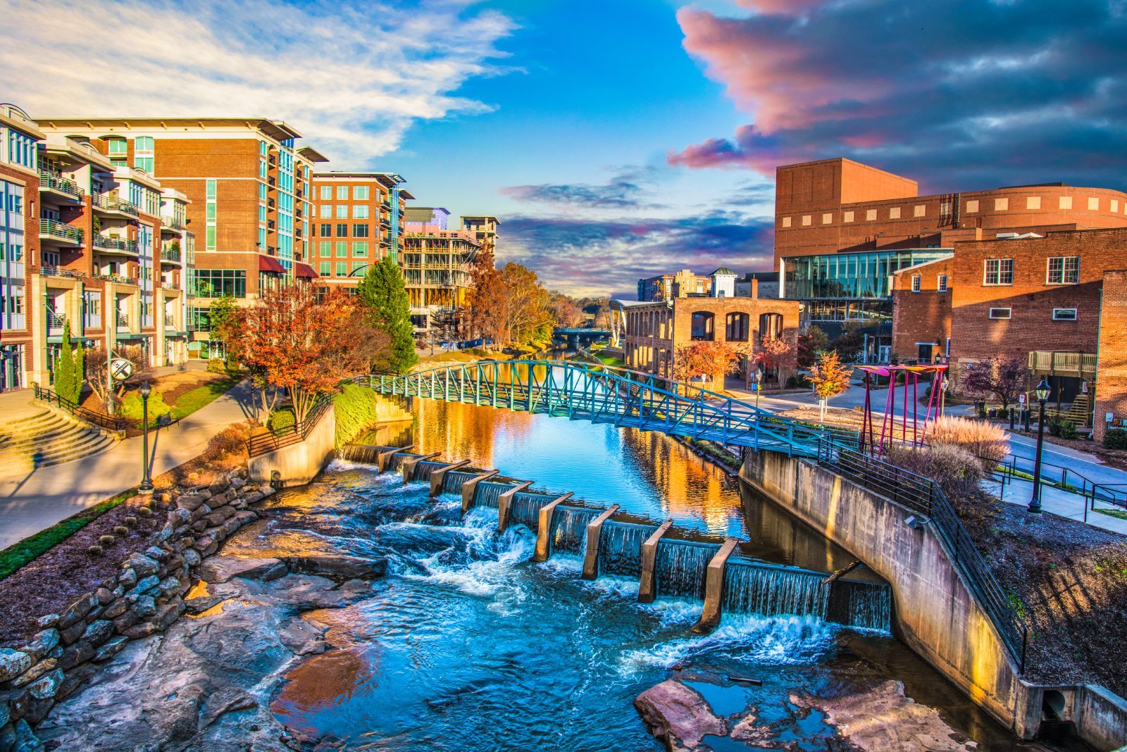<p class="wp-caption-text">Image Credit: Shutterstock / Kevin Ruck</p>  <p><span>Greenville pairs a stunning waterfall park with a dynamic food scene. It’s a small city with a big personality, offering trails, arts, and Southern hospitality.</span></p>