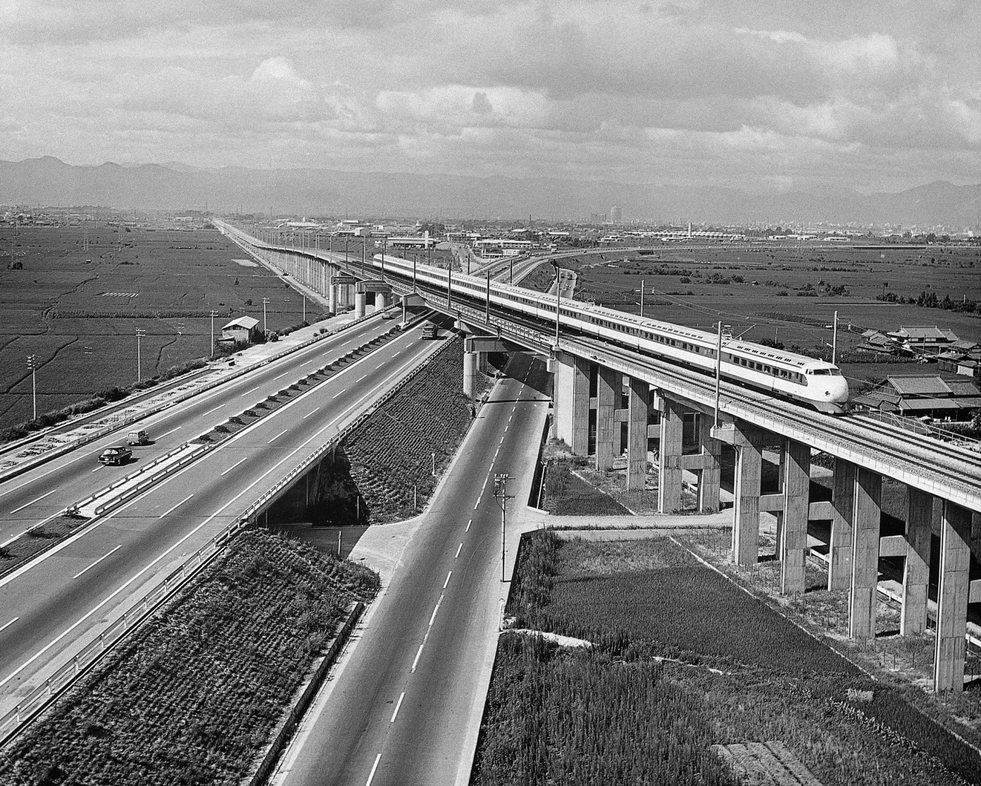 <p>The Meishin Expressway was the first expressway in Japan, opening in 1963. It connects Osaka and Nagoya. The road is pictured in 1965 as the Hikari Super Express train speeds over a rail bridge above.</p><p>You may also like:<a href="https://www.starsinsider.com/n/489768?utm_source=msn.com&utm_medium=display&utm_campaign=referral_description&utm_content=697904en-us"> Things we should stop feeling embarrassed about</a></p>