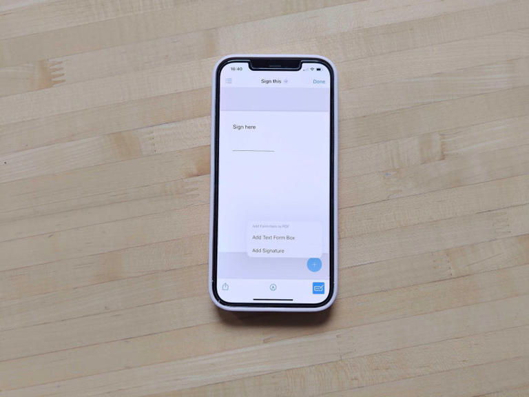Apple's Markup tool can be used to add signatures and text to documents. Mike Sorrentino/CNET