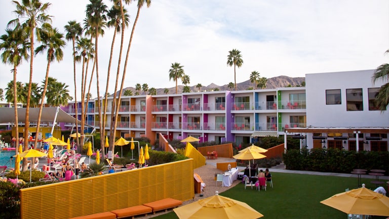 <p>Welcome to a technicolor dream in the desert. The Saguaro Palm Springs bursts with vibrant hues, mirroring the spirited palette of the Southwest. This hotel celebrates color and creativity, offering a lively pool scene, spa treatments infused with local botanicals, and rooms that are individual masterpieces of bold design. It’s a place where the spirit of the desert comes alive, inviting guests to bask in the sun and soak in the playful atmosphere.</p>