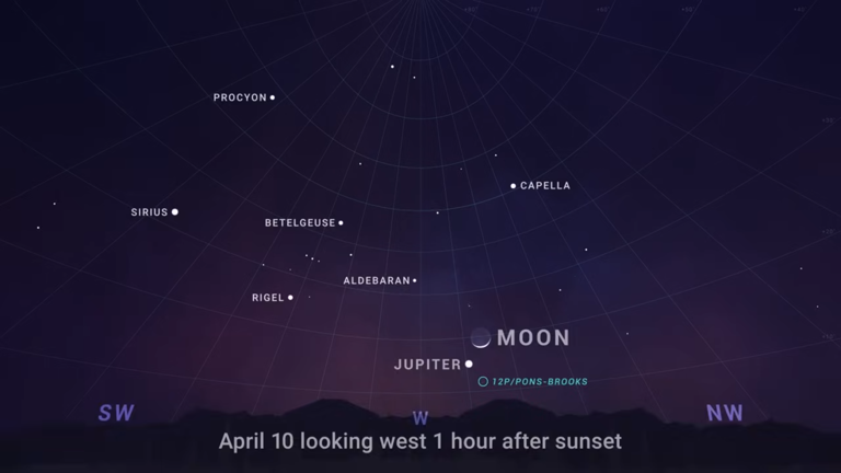 See Jupiter close to a crescent moon (Mars near Saturn, too) in the ...